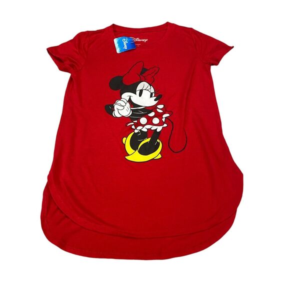 Disney T-Shirt Top Womens Small Red Minnie Mouse Graphic Short Sleeve Round Neck - Picture 1 of 8